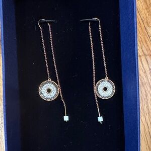 Swarovski Elegant Gold and Silver Dangle Earrings
